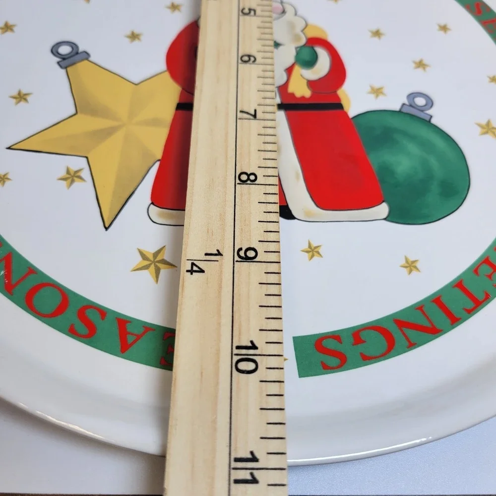 VTG 1994 Limited‎ Edition Japan Santa Seasons Greetings Stoneware Christmas Tray